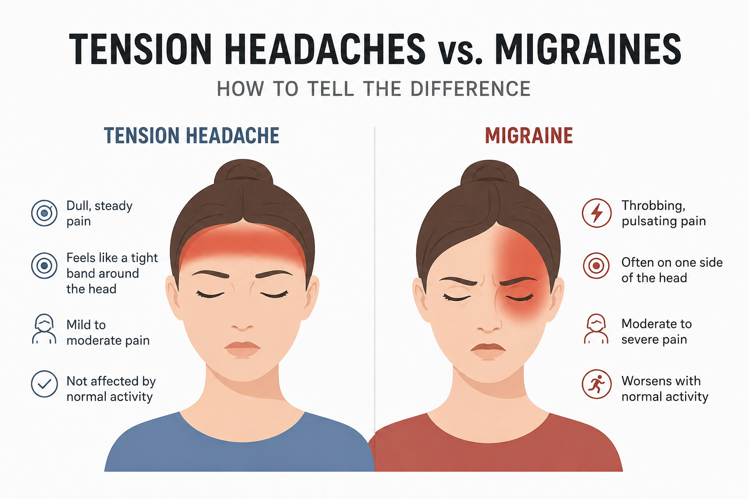 Tension Headaches vs. Migraines: How to Tell the Difference